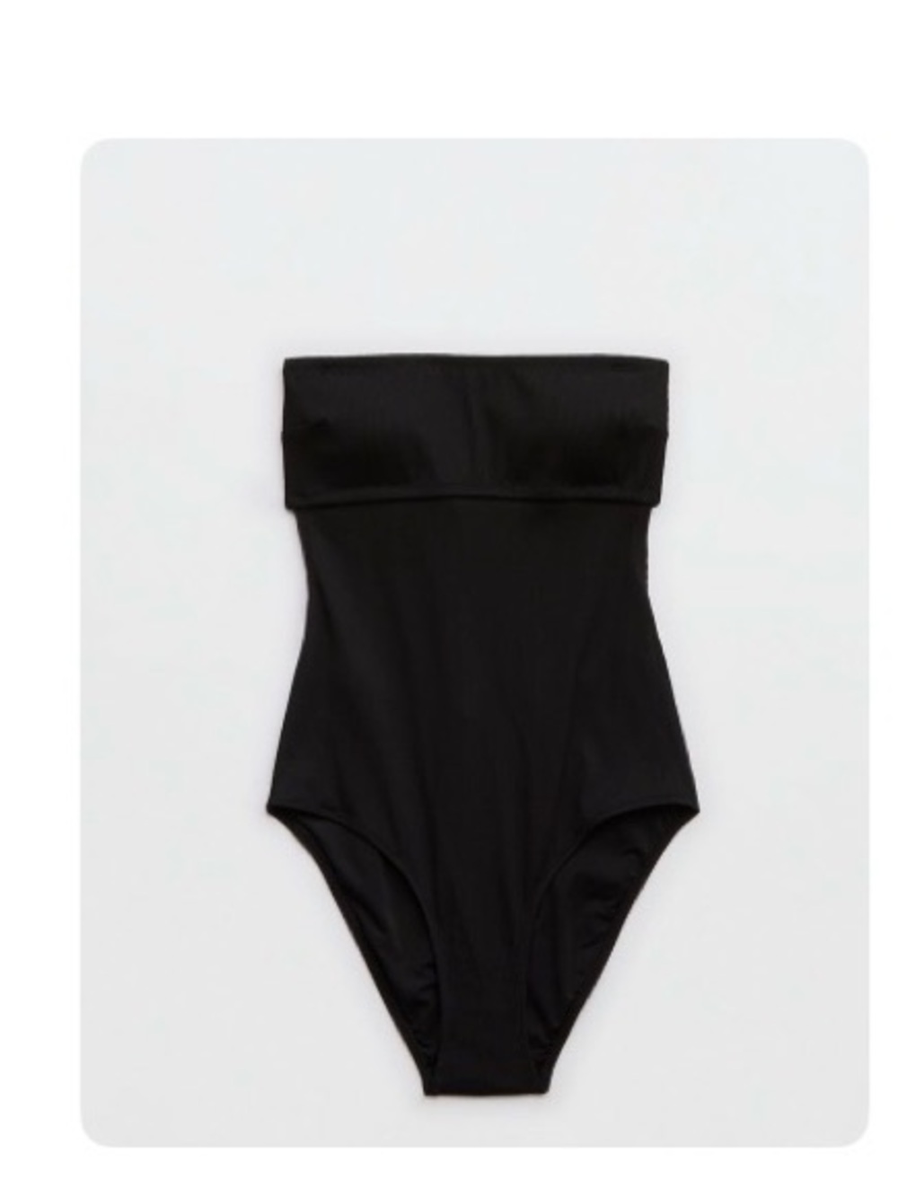Aerie Black ribbed Strapless One-Piece Swimsuit - NWT